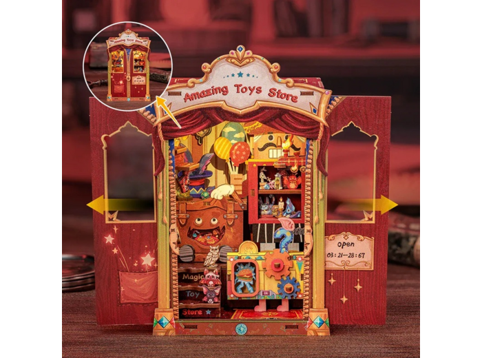 [BOOK NOOK] BOOK NOOK KIT - DIY - Magasin de Jouets - 107pc + Eclairage LED