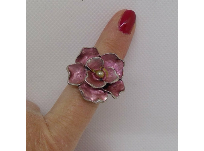 Bague fleur rose 22-360