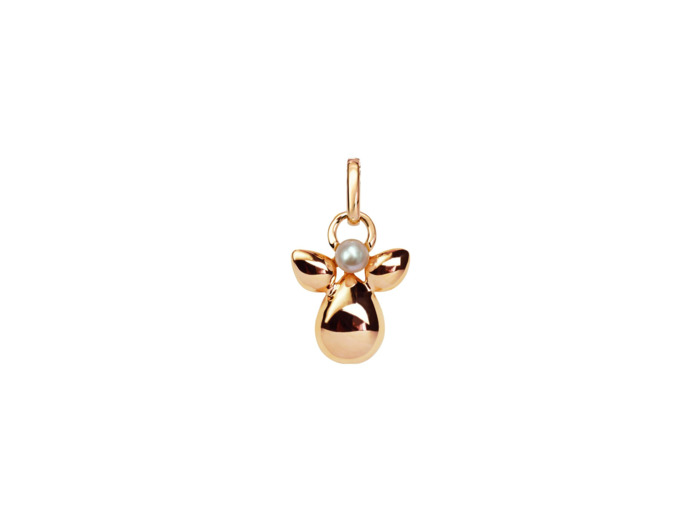 Pendentif Isabelle Langlois Mon Ange en or rose et perle de culture
