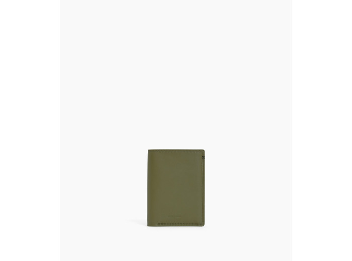 Portefeuille vertical moyen modèle zippé 2 volets Martin en cuir lisse