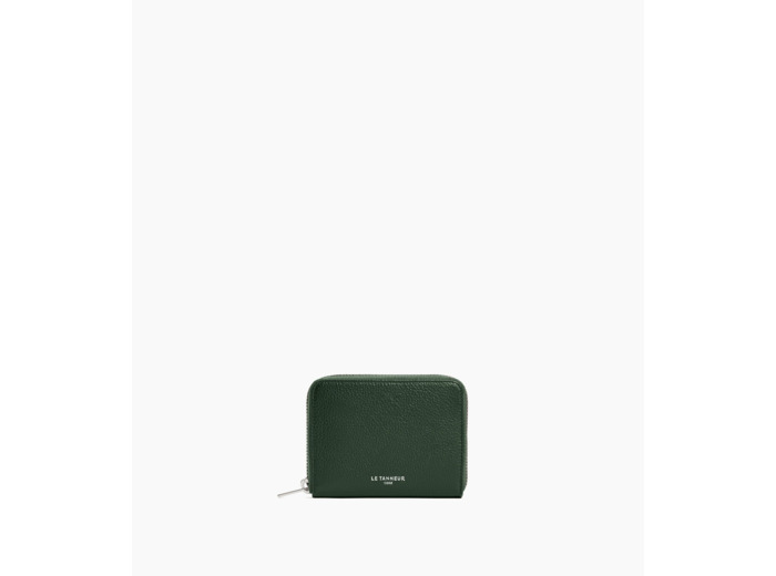 Porte monnaie zippé avec porte cartes amovible Albertine en cuir grainé