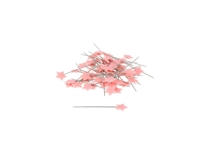 Bohin - Boîte de 100 Epingles à Tête Plastique Étoiles Rose Clair