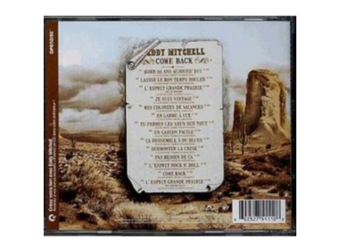 Cd Eddy Mitchell - Come Back (2010)