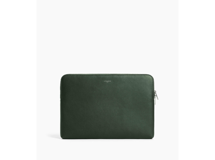 Pochette ordinateur 14" en cuir grainé