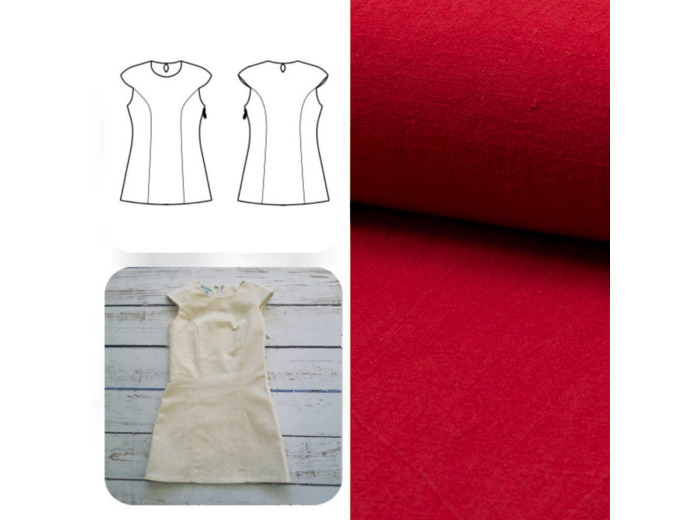 Christine Charles – Kit Couture Robe Yselda Uni Couleur Rouge