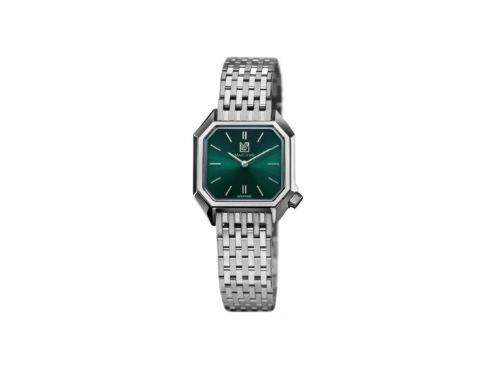Montre March LA.B LADY MANSART ELECTRIQUE 26 MM - FOREST - Acier Poli Brossé 9 Maillons