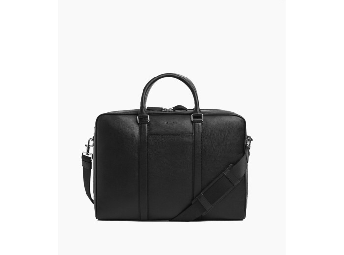 Porte documents  17" Charles en cuir grainé 2 poches zippées