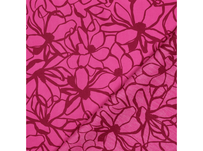 Nerida Hansen - Satin de Coton "Magnolia" Rose Fuchsia