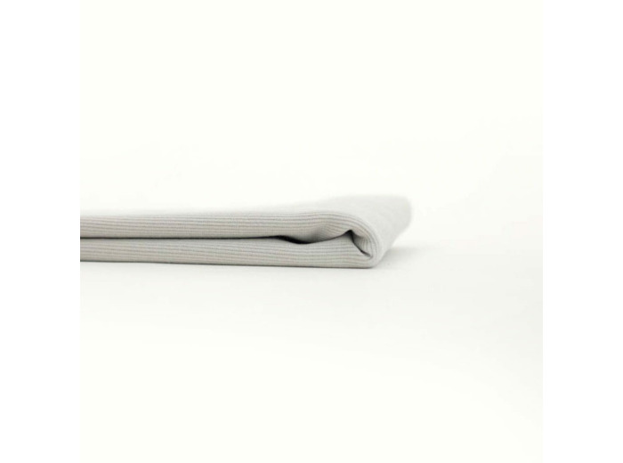 See You at Six - Tissu Jersey Bord-Cotes Uni Couleur Gris Glacier