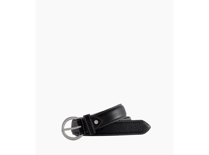 Ceinture femme avec boucle ronde en cuir grainé