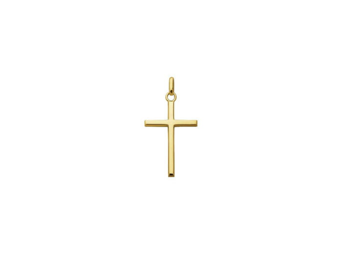 Médaille Augis Croix fil carré en or jaune, 18mm