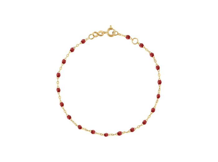 Bracelet Gigi Clozeau Classique en or jaune et résine bordeaux, 17cm