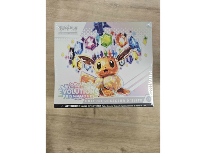 Coffret Dresseur d'Elite Pokémon ETB Evolutions Prismatiques EV8.5 Ecarlate et Violet