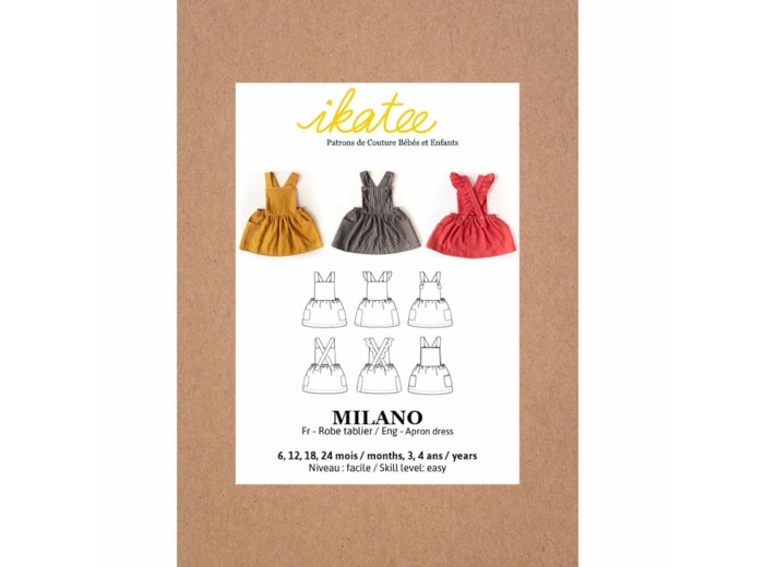 Ikatee – Patron Enfant Robe Tablier "Milano" de 6 mois à 4 ans
