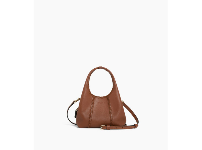 Mini sac à main Juliette en cuir grainé avec surpiqûres