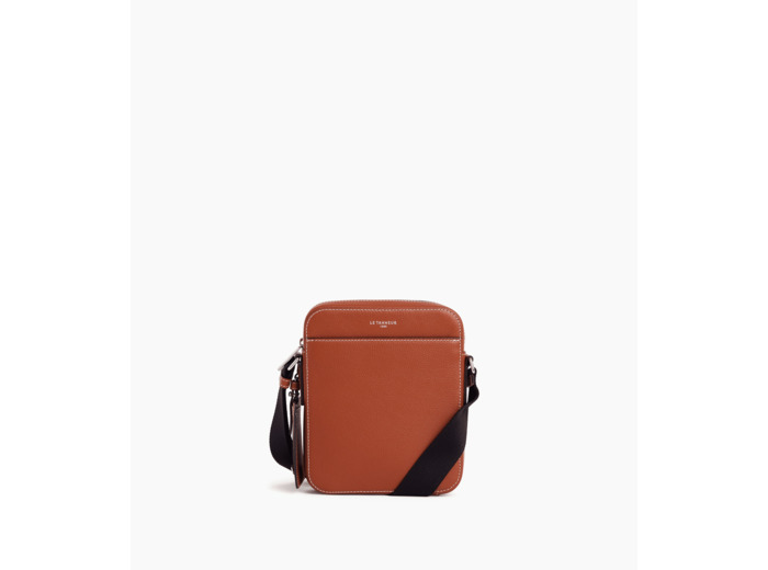 Petite sacoche zippée Emile en cuir grainé
