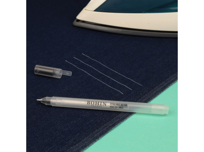 Bohin – Stylo Thermosensible Kekalor Effaçable au Fer à Repasser Blanc