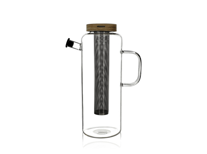 OGO Théière / pichet en verre 1,5L couvercle acacia avec filtre en inox