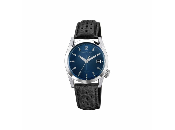 Montre March LA.B AM89 AUTOMATIQUE 38 MM - OCEAN - Bison Perforé Noir