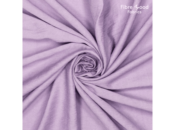 Fibre Mood - Tissu Jacquard Rayures en Viscose et Lin "Malia" Uni Violet