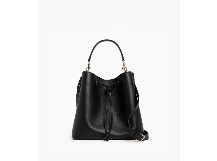 Grand sac seau Louise en cuir grainé