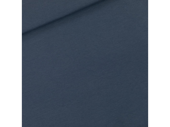 See You at Six - Tissu French Terry Coton Uni Couleur Bleu Plongeur