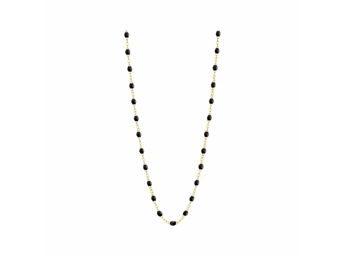Collier sautoir Gigi Clozeau Classique en or jaune et résine noir, 60cm