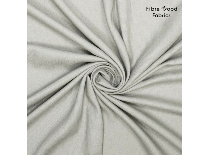 Fibre Mood - Tissu Sergé Souple de Lin et Viscose  "Marley" et "Liberty" Uni Couleur Gris Perle