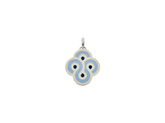 Pendentif Arthus Bertrand Enlacé Bleu en argent, 30 mm