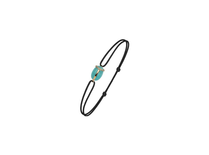 Bracelet Isabelle Langlois Khepri en or jaune, amazonite et diamant
