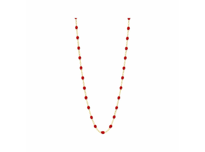 Collier Gigi Clozeau Classique en or jaune et résine rouge rubis, 42cm