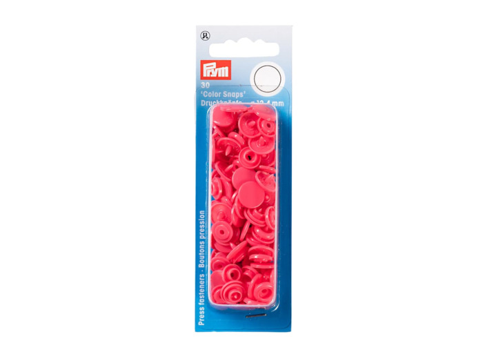 Prym - Boite 30 Boutons Pression "Color Snaps" Coloris Rose Fraise (12,4 mm)