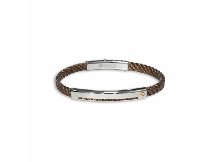 Bracelet Borsari Skema en acier marron et or rose
