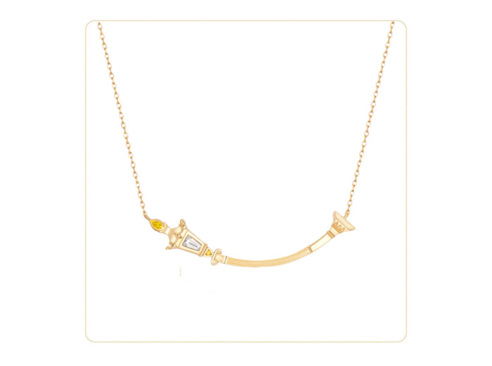 Collier Lampadaire Souriant Or Jaune