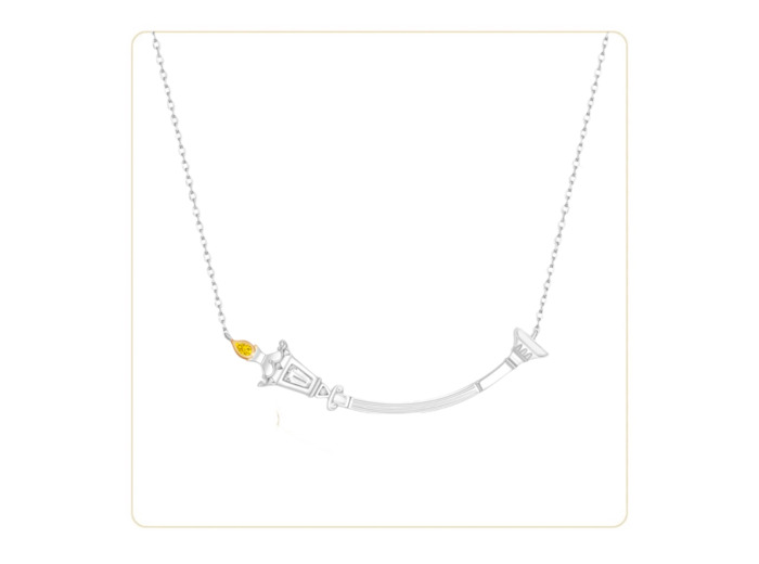 Collier Lampadaire Souriant Or Blanc
