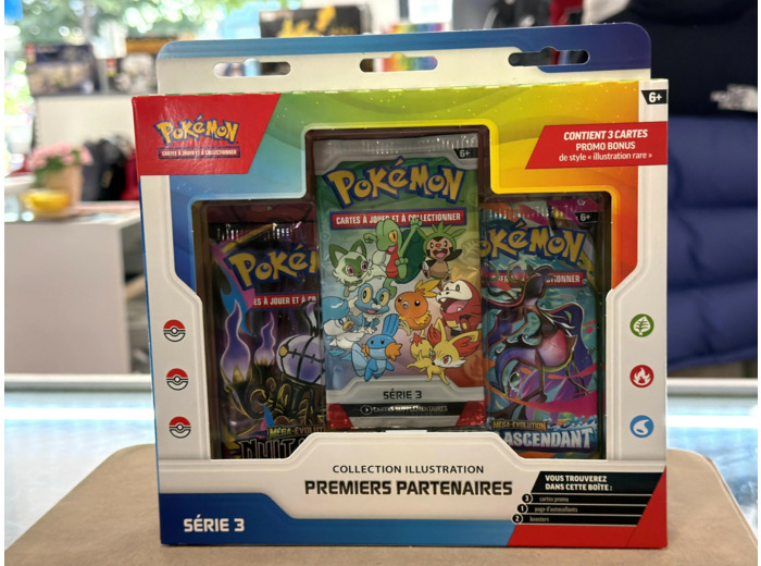 Pokémon : Coffret 3 boosters - Collection Illustration Premiers Partenaires - ex Août Start 3