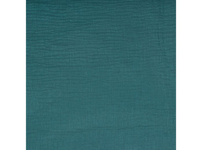 Poppy - Tissu Double Gaze de Coton Scintillante Uni Couleur Vert Canard