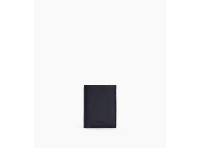Portefeuille vertical moyen modèle zippé 2 volets Martin en cuir lisse