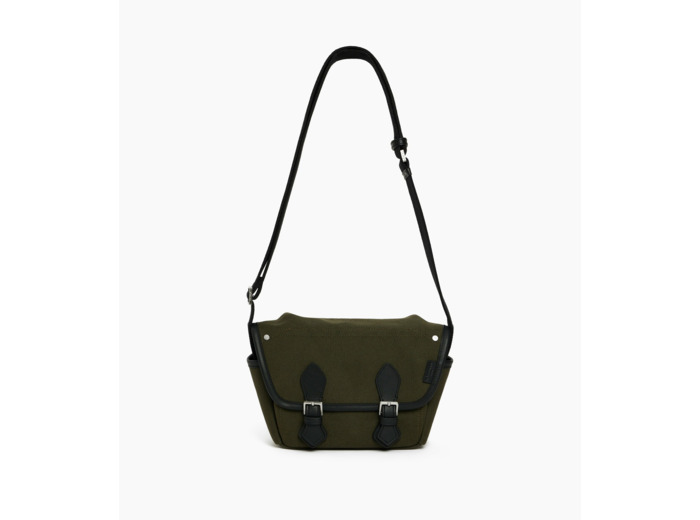 Petit sac bandoulière Solveig en toile coton et cuir lisse