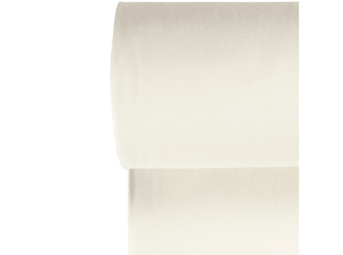 Sélection Coup de Coudre - Tissu Jersey Bord-Cotes Uni Couleur Blanc Cassé