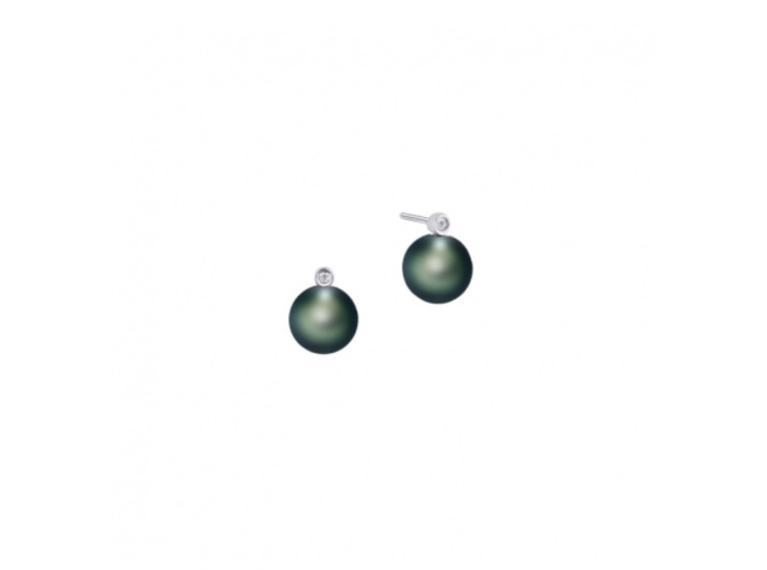 Boucles d'oreilles perles de Tahiti 8/9mm et diamants 0,020cts