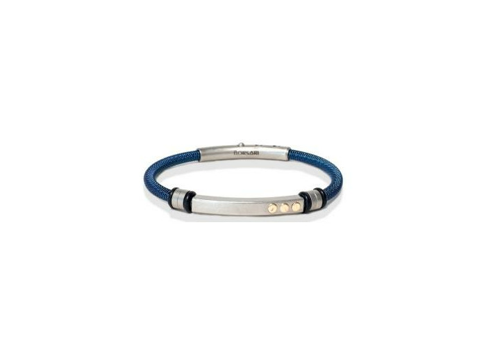 Bracelet Borsari Audace Acciaio en acier bleu et or rose