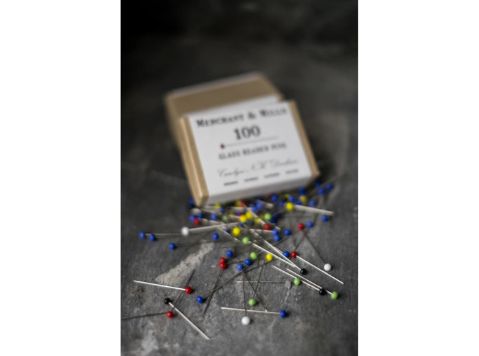 Merchant & Mills - Boite 100 Epingles de Couture à Têtes en Verre Coloré