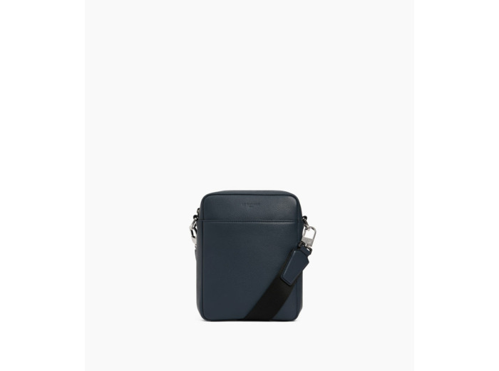 Petite sacoche zippée Marceau en cuir grainé