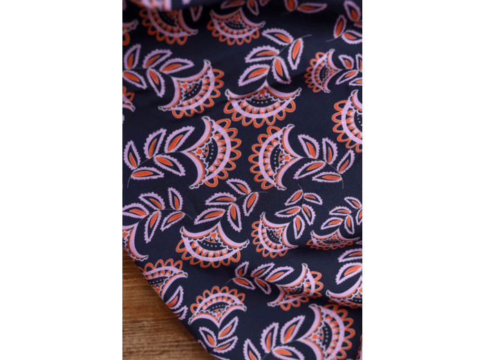 Lise Tailor - Tissu Popeline de Viscose Imprimé "Pashmina Hiver"