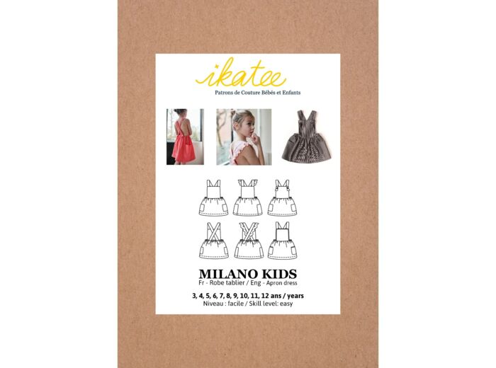 Ikatee – Patron Enfant Robe Tablier "Milano Kids" de 3 à 12 ans