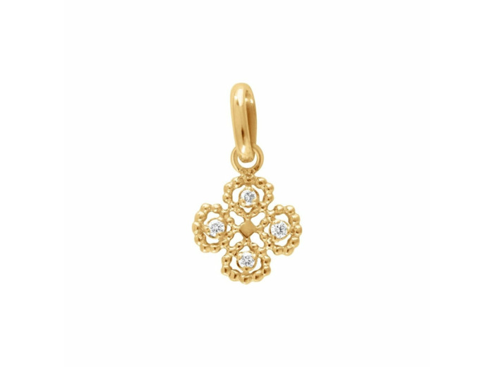 Pendentif Gigi Clozeau Lucky Trèfle en or jaune et diamants