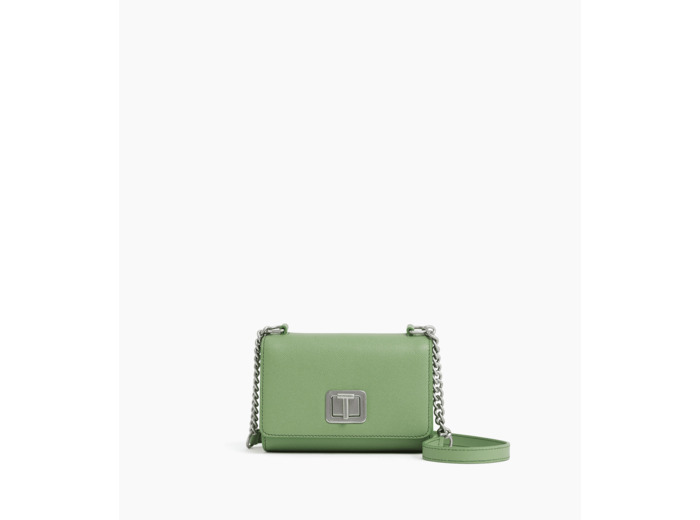 Mini sac bandoulière Eva en cuir grain caviar