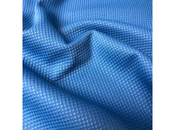 Sélection Coup de coudre - Tissu Piqué en Coton Melangé Uni Bleu Azur