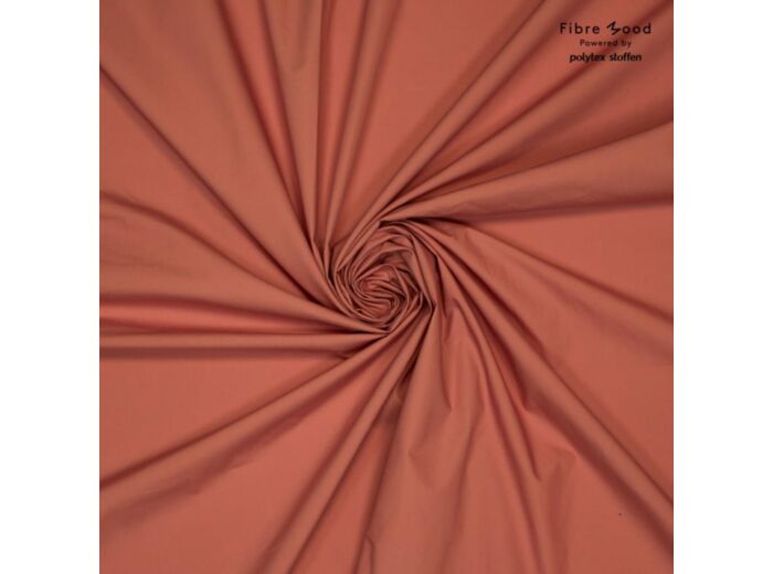 Fibre Mood - Tissu Popeline de Coton Traitement Silicone Uni Couleur Rouge Tomette